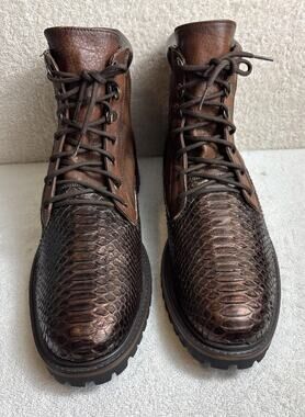 Exotic authentic python urban lace up boot by Texas Country Men Size 11